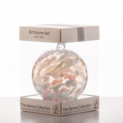 10cm Birthstone Ball - June/Pearl