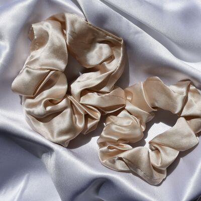 2 x Silk Scrunchies - Champagne