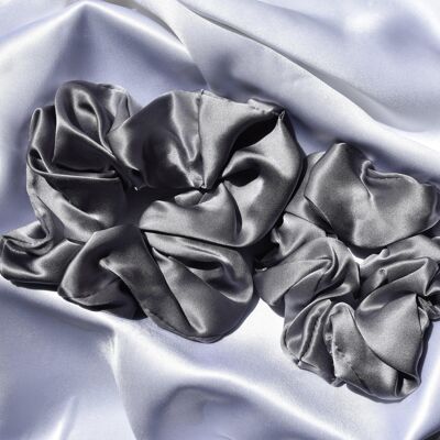 2 x Silk Scrunchies - Gray