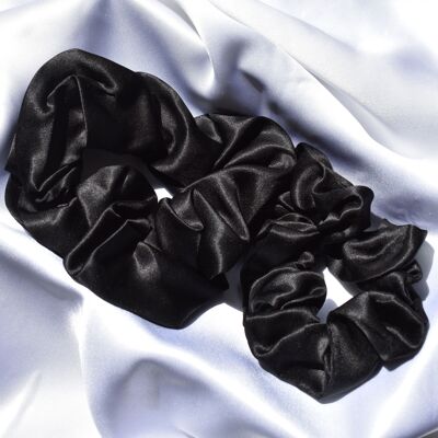 2 x Scrunchies de seda - Negro