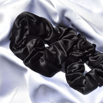 2 x Silk Scrunchies - Black