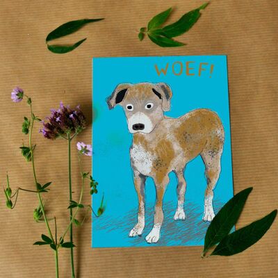 Carte de voeux Chien (Woof)