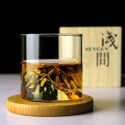 ASAMA Sculture glass with wood case