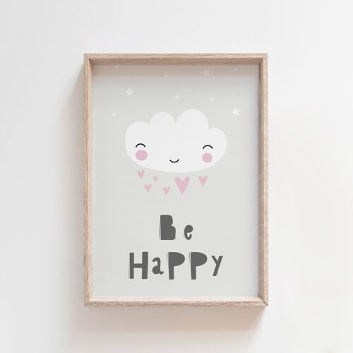 Be Happy Nursery Print-A3
