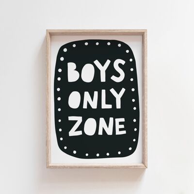 Ragazzi solo zona stile scandinavo bambini Wall Art Print Decor-A4