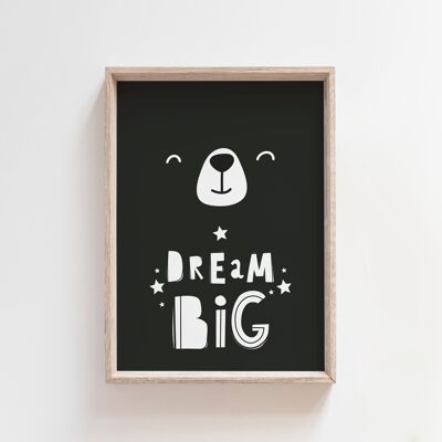 Impresión de guardería Dream Big-A4
