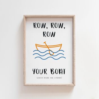 Row Row Row Your Boat Comptine Berceuse Print-A4