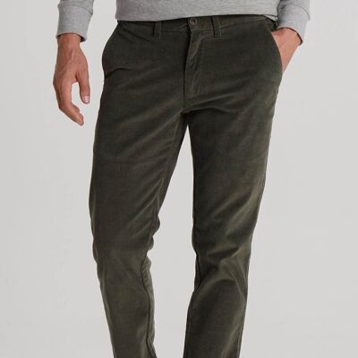 BENDORFF - Pantalon chino en velours côtelé | Vert-279