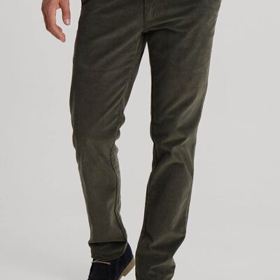 BENDORFF - Pantalon chino en velours côtelé | Vert-279