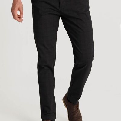 BENDORFF - Printed Plaid Trousers Zipper Detail | Black-111