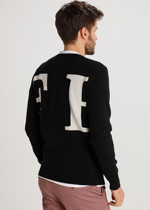 BENDORFF - Intarsia Box Neck Pullover Bdf | Black-299