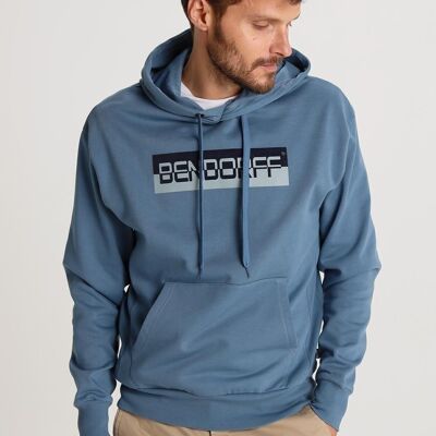 BENDORFF - Sweatshirt Hoodie Pockets Flock Print | Blue-265