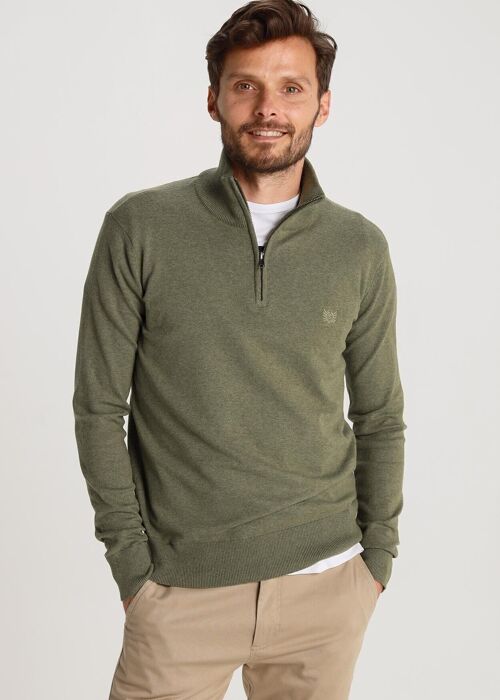 BENDORFF - Basic Pullover Zip Neck | Green-277