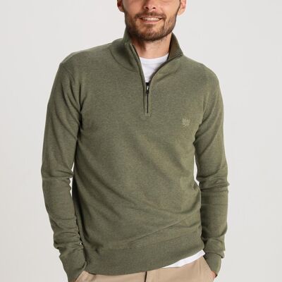 BENDORFF - Basic Pullover Zip Neck | Green-277