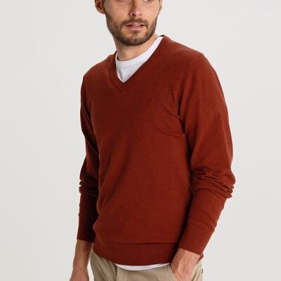 BENDORFF - Pullover basic con scollo a V | Marrone-287