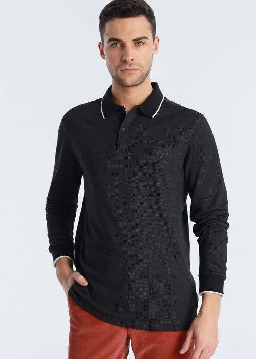 BENDORFF - Polo shirt Jaquard Collar Structure | Black-299
