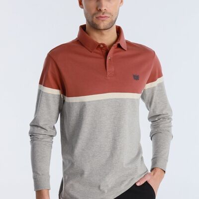 BENDORFF - Long sleeve polo shirt Tricolor Woven Stripe | Brown-287