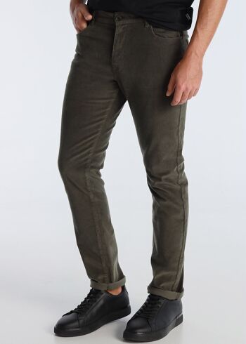 BENDORFF - Pantalon 5 poches en velours côtelé | Vert-279