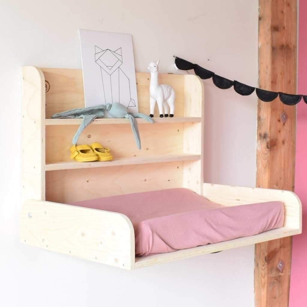 Wooden wall best sale mounted changing table