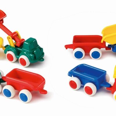Viking Toys Cars Chubbies con remolque, 4pcs / mix, 21cm, 1144-M4