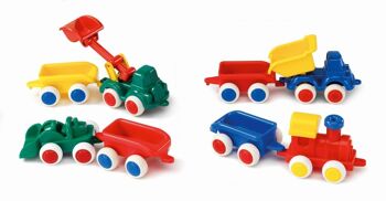 Viking Toys voitures Chubbies avec remorque, 4pcs/mix, 21cm, 1144-M4
