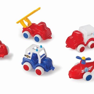 Coches de rescate de juguetes vikingos, 5 piezas / mezcla, 10 cm, 1147-M10