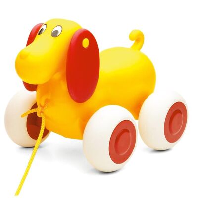 Viking Toys Nachziehspielzeug Hund, 25cm, 1310-gelb