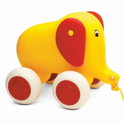 Viking Toys Jouet à tirer éléphant, 14cm, 1312-yellow_elephant