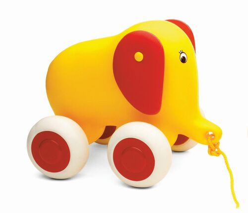 Viking Toys Pull toy elephant, 25cm, 1320-yellow