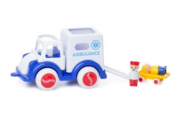 Voiture Viking Toys Jumbo Ambulance avec 2 figurines et une civière, 25cm, 81257 1