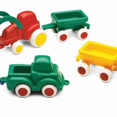 Viking Toys cars Mini Chubbies with trailer, 10pcs/set, 15cm, 1115-M12