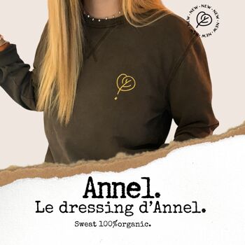 Annel.Sweat Femme "Logo brodé " Chocolat 2