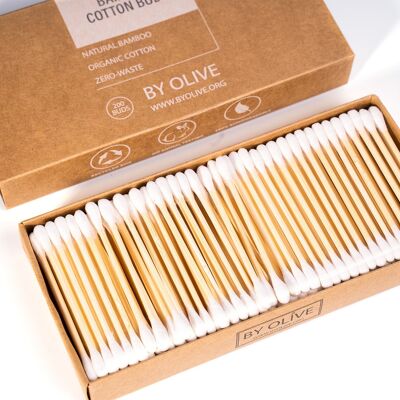 Natural Cotton Swabs Pack of 3 x 200 Cotton Swabs