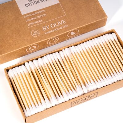 Natural Cotton Swabs Pack of 3 x 200 Cotton Swabs