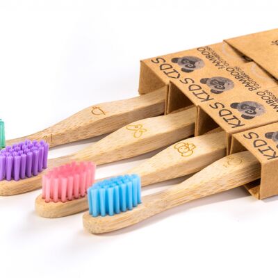100% Moso Bamboo Children's Toothbrush - 4 pack