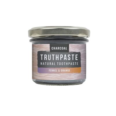 Truthpaste 100% Natural & Organic Toothpaste - 100ml fennel & orange Charcoal