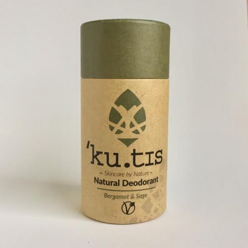 Kutis Skincare Natural Deodorant - Volledige Biologisch en Zero Waste Deostick - (Vegan) Bergamot & Sage