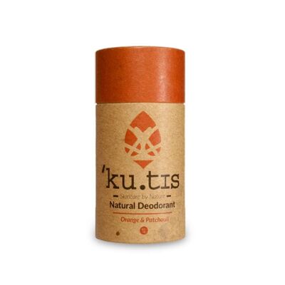 Desodorante natural Kutis Skincare - Desodorante en barra completo orgánico y sin desperdicio - Naranja y pachulí