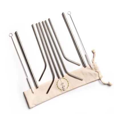 Reusable Steel Straws – Set of 8 Straws