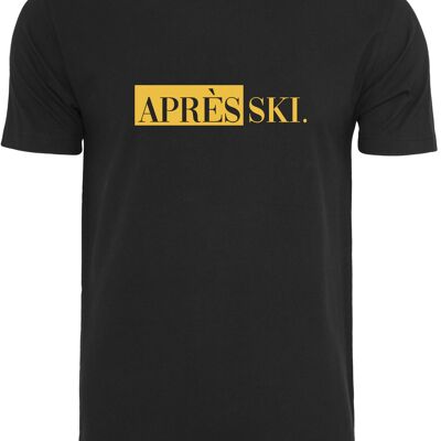 Zwarte APRES SKI. t-shirt met gele opdruk