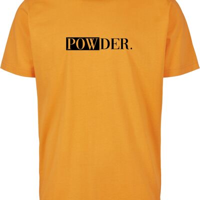 Oranje POWDER t-shirt met zwarte opdruk