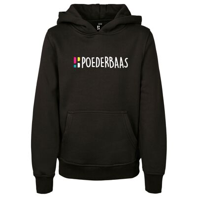 Zwarte hoodie voor kids van Poederbaas