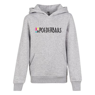 Grijze hoodie voor kids van Poederbaas