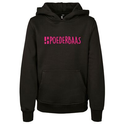 Zwarte Poederbaas hoodie voor kids van Poederbaas