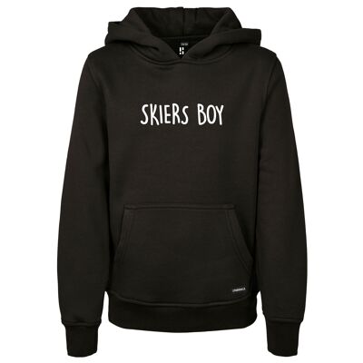 Skiers Boy hoodie voor kids van Poederbaas