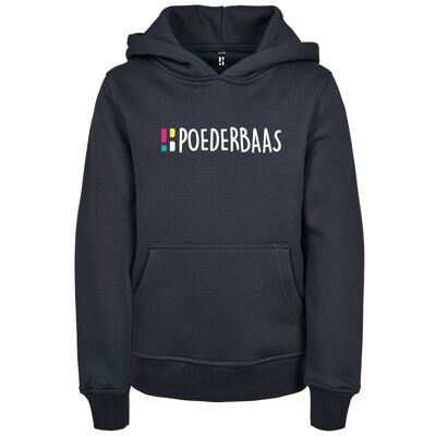 Blauwe Hoodie voor Kids van Poederbaas met opdruk