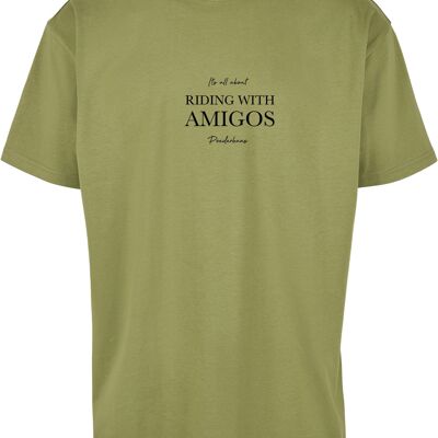 Riding with Amigo's T-shirt Licht Groen