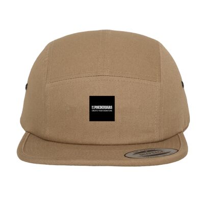 5-Panel cap met label - Beige