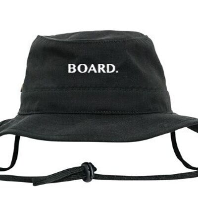 BOARD. Bucket hat van Poederbaas logo - zwart
