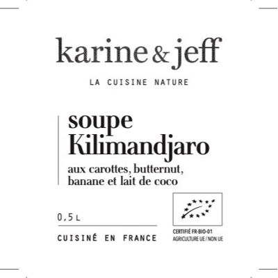 Soupe Kilimandjaro  aux carottes, butternut, banane et lait de coco 0,5 L